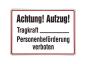 Preview: Aufkleber "Achtung! Aufzug! Tragkraft, Personenbefoerderung verboten" 140x100mm