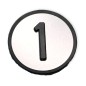 Preview: Tasterplatte grau erhaben Symbol "1"