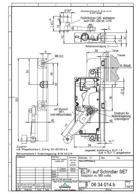 Adapterblech nach Zeichnung B 06 34 014 b