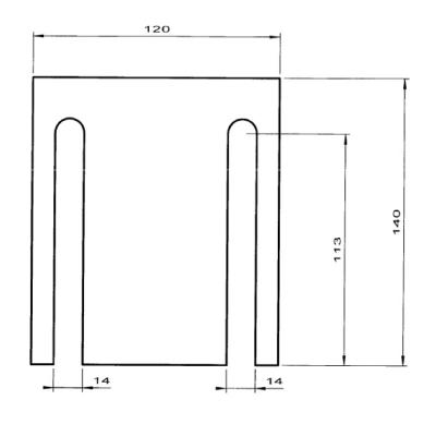 Stichmass-Unterlage fuer Fuehrungsschuh HSM t=1,5 mm