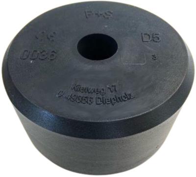 Aufsetzpuffer D5, D=165 x 80 mm, mit runder Stahlplatte
