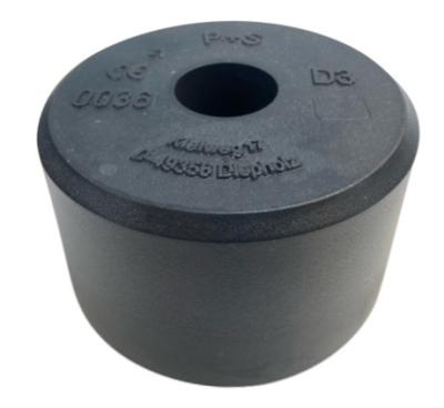 Aufsetzpuffer D3, D=125 x 80 mm, mit runder Stahlplatte