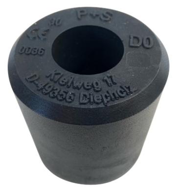 Aufsetzpuffer D0, D=80 x 80 mm, mit runder Stahlplatte