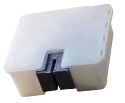 Schienenoeler, flach, fuer Schiene 5 mm, 123 x 123 x 45 mm