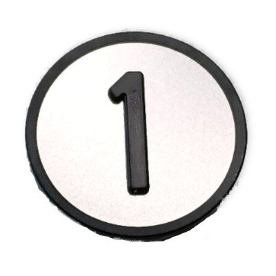 Tasterplatte grau erhaben Symbol "1"