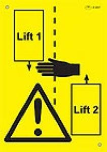Pikto Warnschild Quetschgefahr Schachtabtrennung