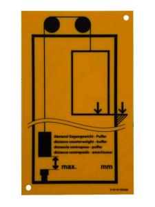 Schild: Abstand Gegengewicht-Puffer