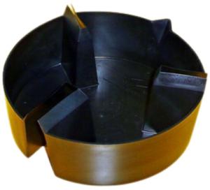 Oelauffangbeh?lter rund, ?160 mm, schwarz H?he 50 mm, f?r Schienenbreiten 5-16 mm