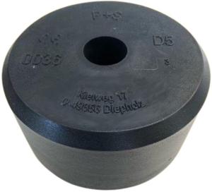 Aufsetzpuffer D5, D=165 x 80 mm, mit runder Stahlplatte