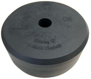 Aufsetzpuffer D6, Ø220 x 80 mm, mit runder Stahlplatte