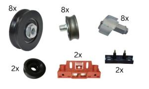 Wartungsset gross für Hydra Plus, 4-flg. zentral öffnende Kabinentür.