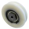 Tuerlaufrolle PA6 ø70/60/17 x 16,5 mm Lager 6203 ZZ, Achse exzentr. M8 IG