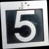 Drueckerplatte D32, Symbol "5", 50x50mm, Taktikl Braille 30mm VA