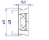 Tuerlaufrolle PA6 ?44/38/M10 x 15,5 mm 1 x Lager 629 ZZ