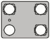 Make-Up Einsatz-Elemente fuer 3-Servicetaster, 1-Schluesselschalter (ALARM,Tuer-AUF,Tuer-ZU), scotch brite st/steel.