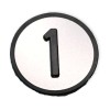 Tasterplatte grau erhaben Symbol "1"