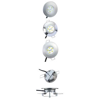 LED Spot Aluminium d77, verchromt mit intergrierter Notlichtoption