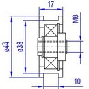 Trlaufrolle PA6 44/38/M8 x 17/10,5 mm 1 x Lager 6002...