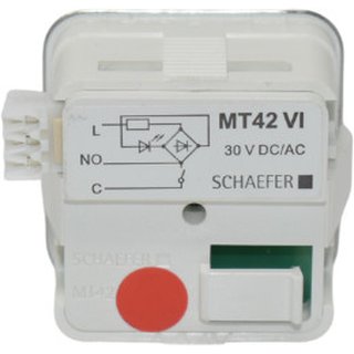 MT42, Anschluss VI Steckverbinder rechts, Symbol Pfeil AUF graviert und schwarz ausgelegt.