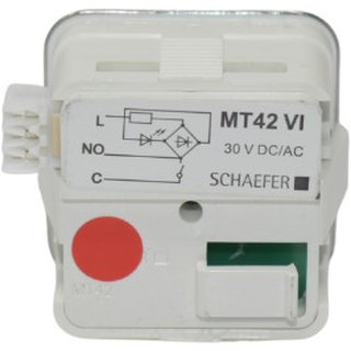 MT42, Anschluss VI Steckverbinder rechts, Symbol Pfeil AB graviert und schwarz ausgelegt.