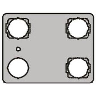 Make-Up Einsatz-Elemente fr 3-Servicetaster, 1-Schlsselschalter (ALARM,Tr-AUF,Tr-ZU), scotch brite st/steel.