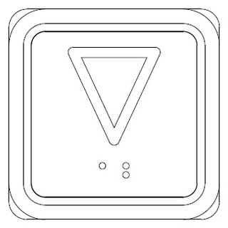 B50Q XL VIII Symbol Pfeil ab, geprgt, Braille, Tastplartte matt, LED 12-30V - rot