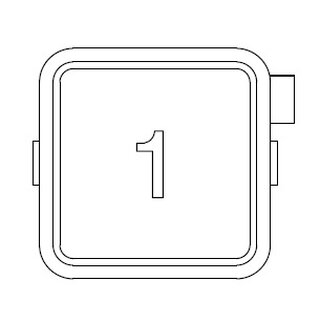 MT42, Symbol  1  graviert schwarz ausgelegt, Anschluss VI,1S, LED 30V-rot