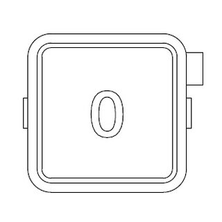 MT42, Symbol  0  graviert schwarz ausgelegt, Anschluss VI,1S, LED 30V-rot