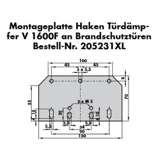 Montageplatte fr Haken V 1600