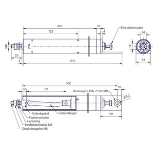 ATS-500 - O, 34mm, Trbreite max.1000mm, obenliegend