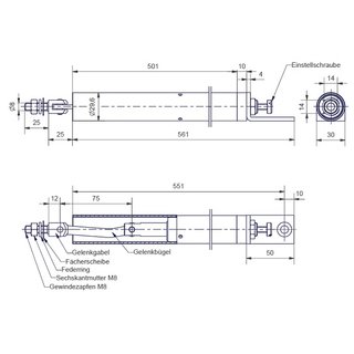 ATS-600 - 30 - KO, 30mm , untenliegend, Trbreite max. 1200mm