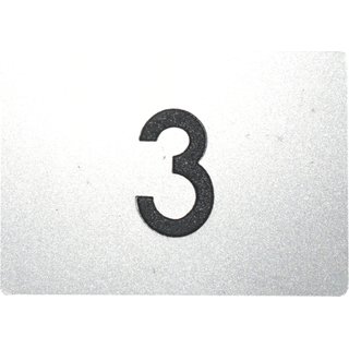 Tasterplatte 44 x 32 mm, Intarsien schwarz, Symbol: 3