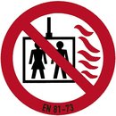 Aufkleber: Aufzug im Brandfall nicht benutzen gemäß...