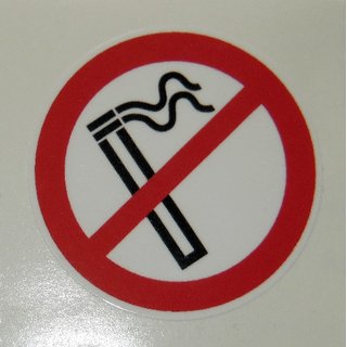 Aufkleber: Rauchen verboten, Mae: D=50mm