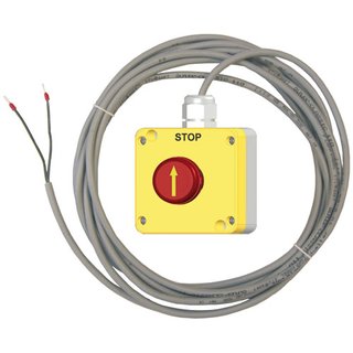 Stop-Schalter PT mit Zuleitung 5 m, Drehentriegelung und Schaltstellungsanzeige
