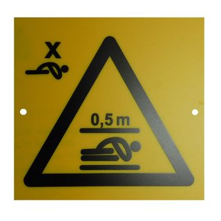 Schild: Schutzraum x Personen liegend