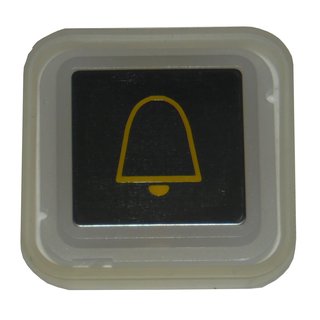 Druckknopfkappe quadratisch Blende V2A mit Symbol Alarm